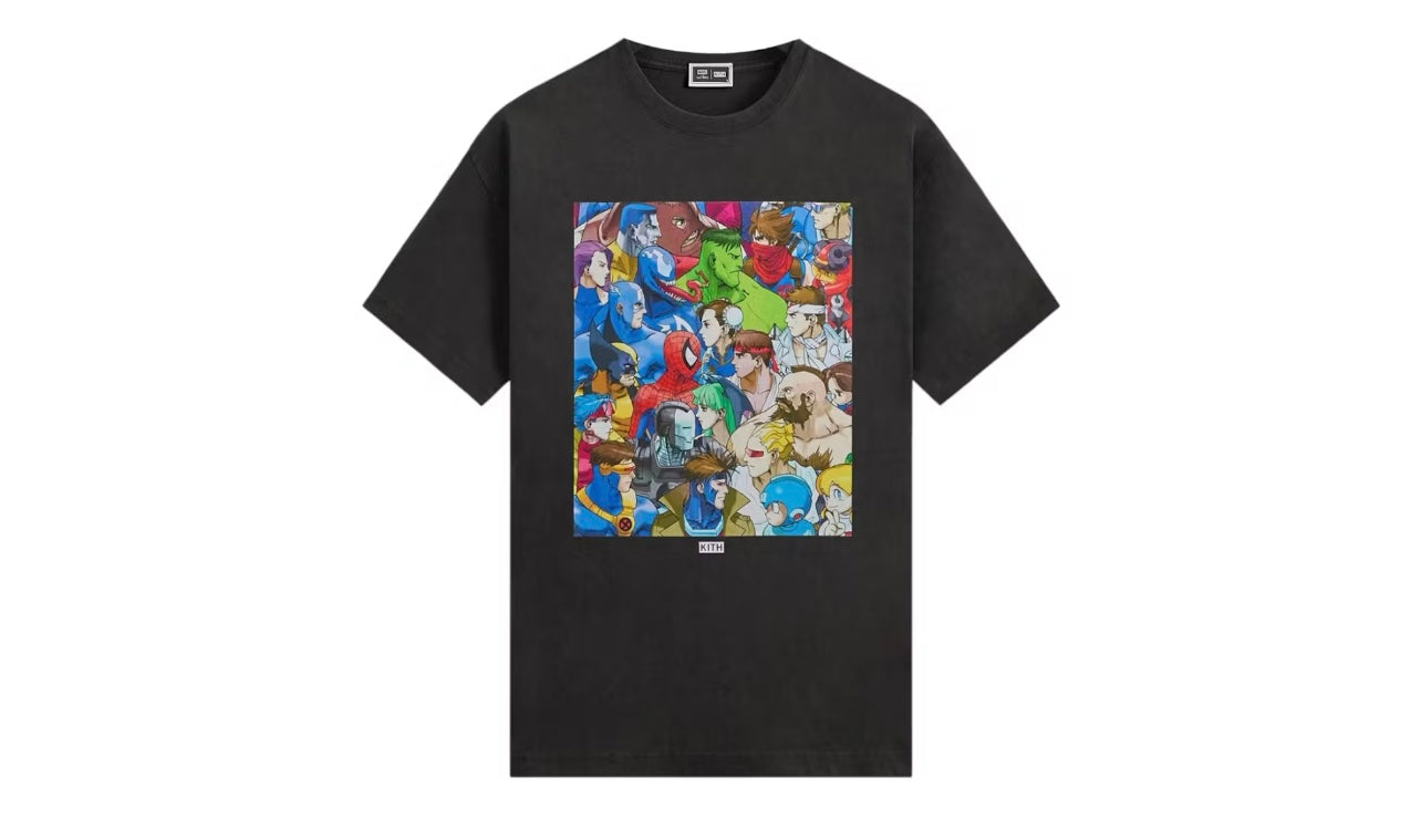 FW25 Kith x Marvel x Capcom Clash of Super Heroes “Black” Tee