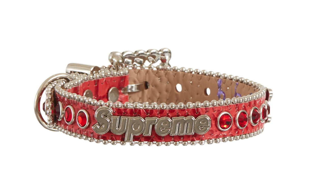 Supreme B.B Simon Studded Dog Collar “Red”