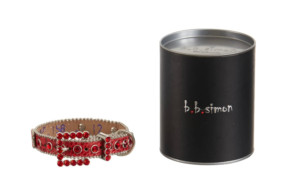 Supreme B.B Simon Studded Dog Collar “Red”